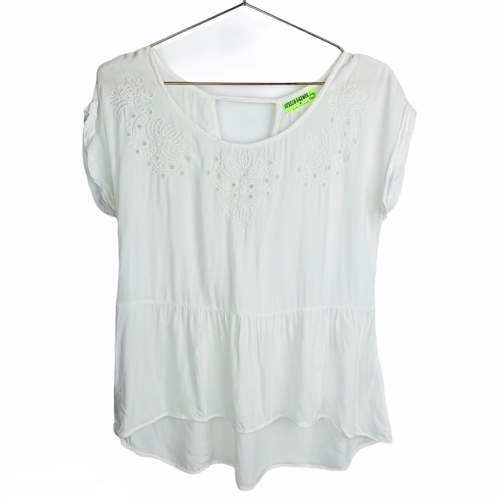 Fresh Brewed Eyelet Open Back‎ Top White